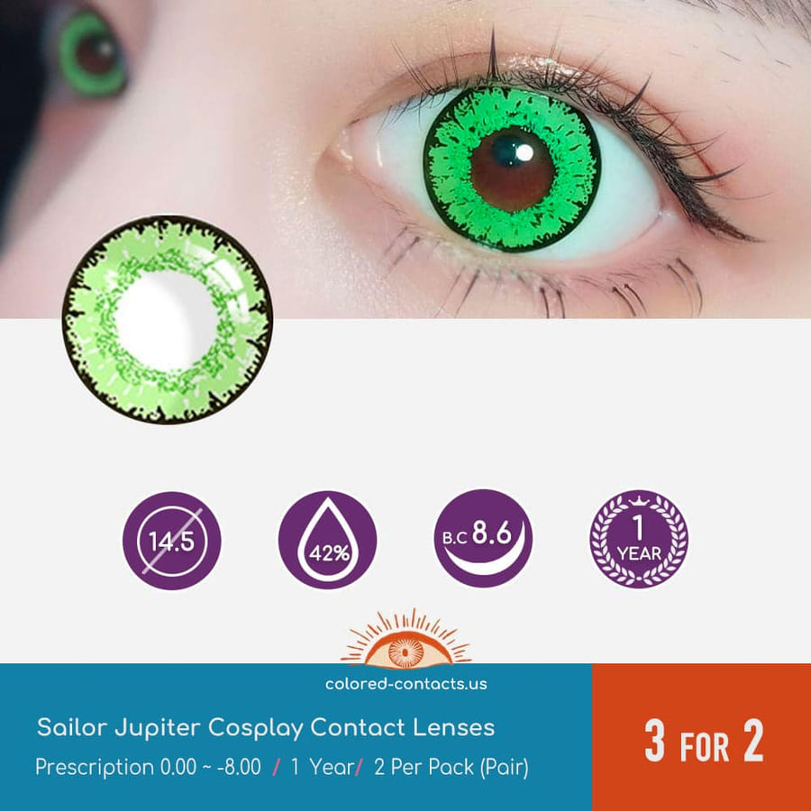 Sailor Jupiter Cosplay Contact Lenses - Ccus Eyewear · Premium Colored Contacts Sailor Jupiter Cosplay Contact Lenses