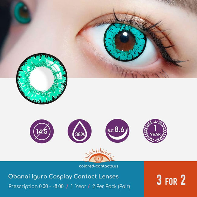 Demon Slayer Obanai Iguro Cosplay Contact Lenses