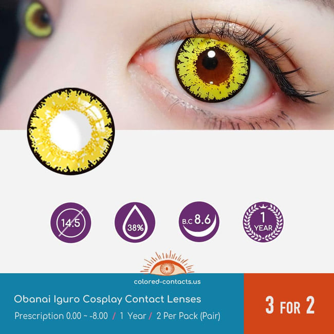 Demon Slayer Obanai Iguro Cosplay Contact Lenses