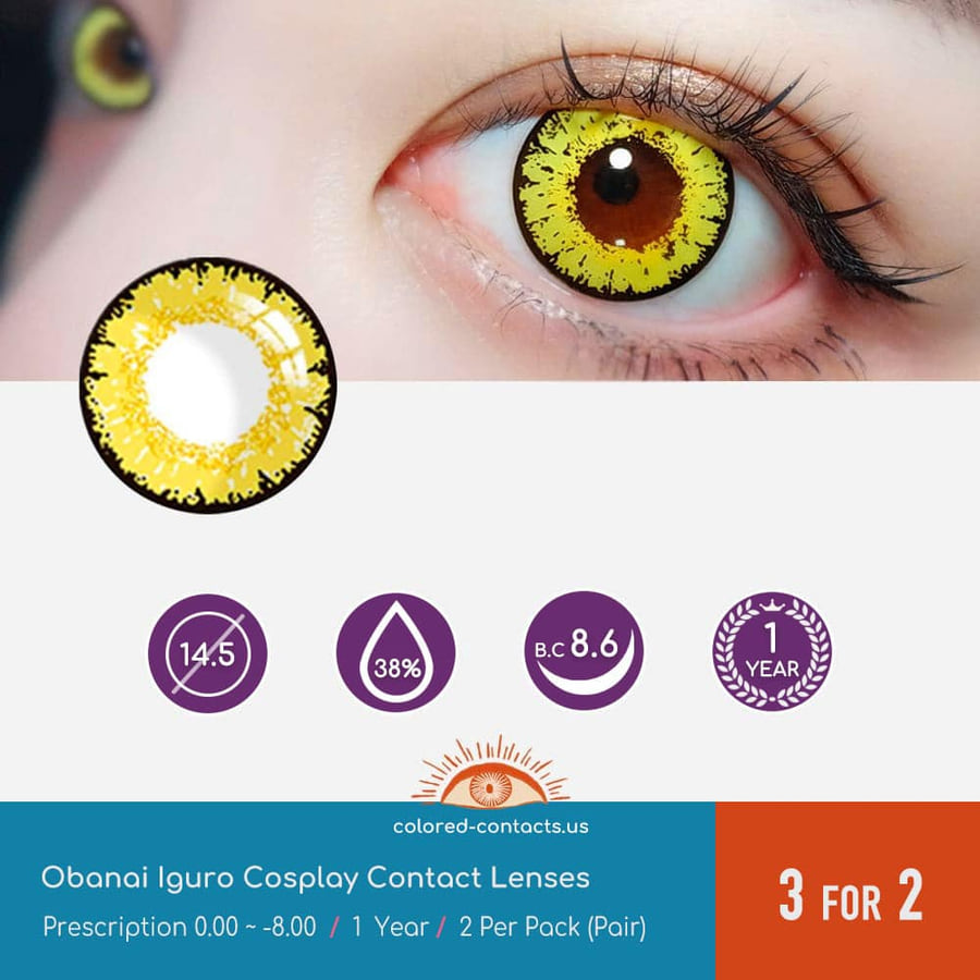 Demon Slayer Obanai Iguro Cosplay Contact Lenses