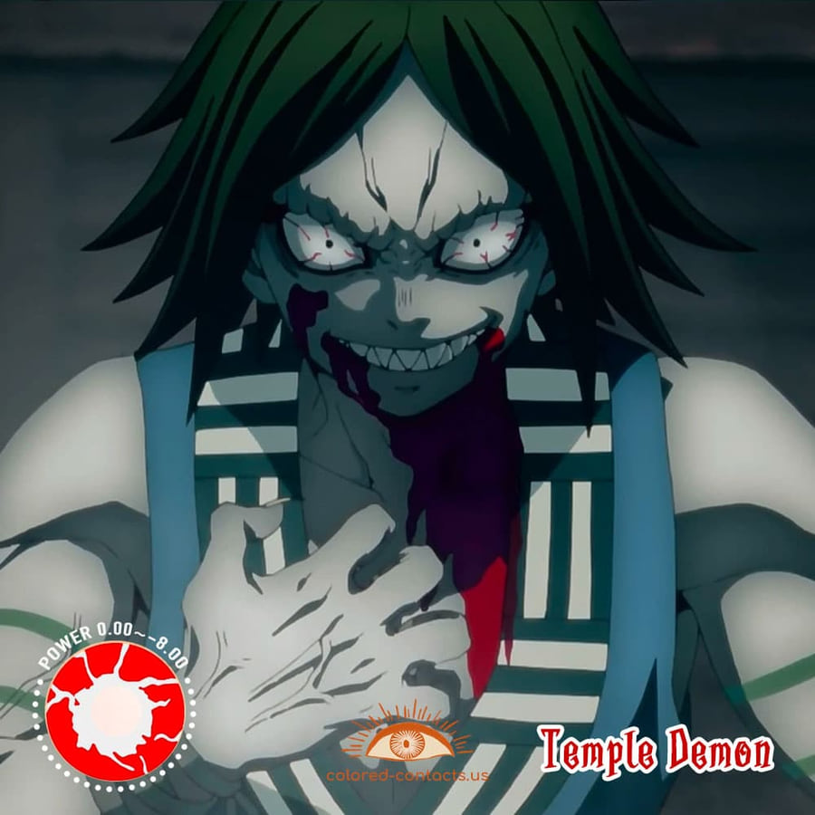 Temple Demon Cosplay Contact Lenses - Ccus Eyewear · Premium Colored Contacts Demon Slayer Temple Demon Cosplay Contact Lenses
