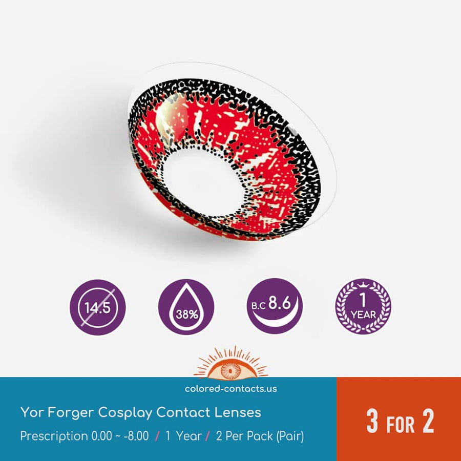 Yor Forger Cosplay Contact Lenses - Ccus Eyewear · Premium Colored Contacts Yor Forger Cosplay Contact Lenses