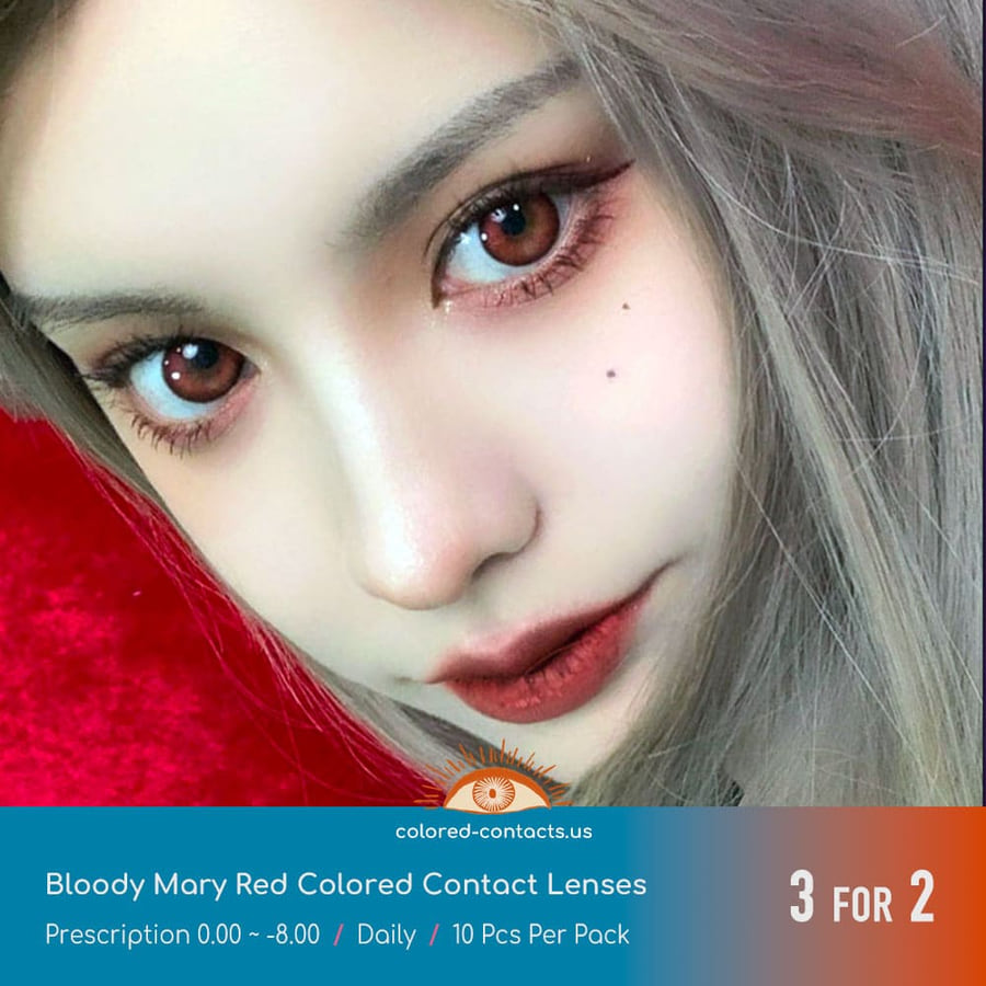 Bloody Mary Red Colored Contact Lenses - Image 7