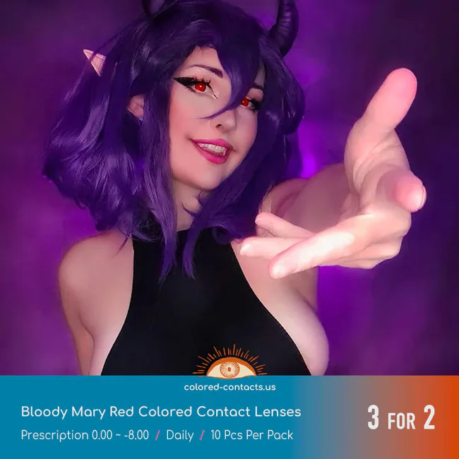Bloody Mary Red Colored Contact Lenses - Image 9