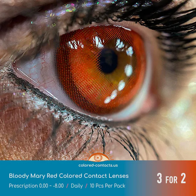 Bloody Mary Red Colored Contact Lenses - Image 5
