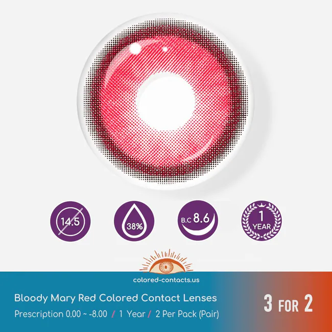 Bloody Mary Red Colored Contact Lenses - Image 3