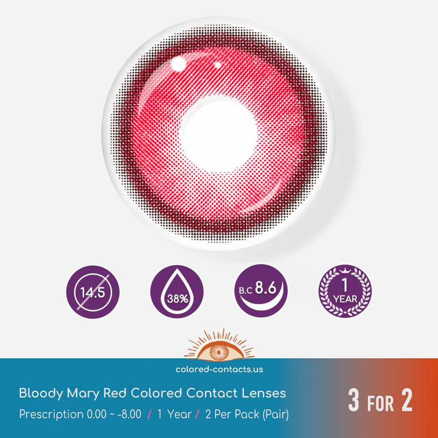 Bloody Mary Red Colored Contact Lenses - Image 3