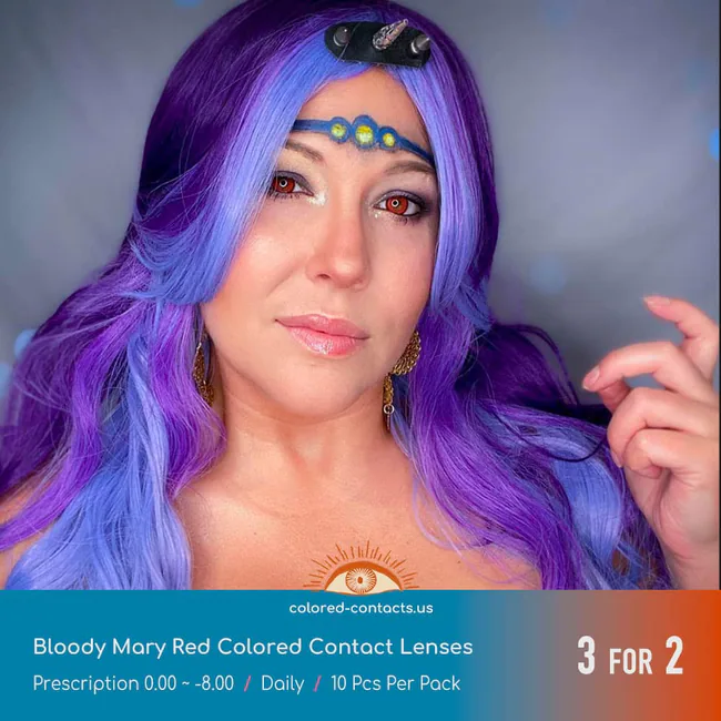 Bloody Mary Red Colored Contact Lenses