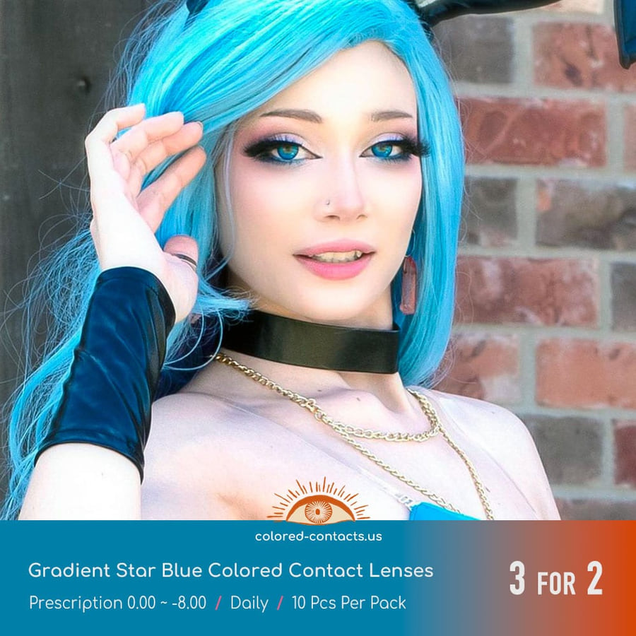 Gradient Star Blue Colored Contact Lenses - Ccus Eyewear · Premium Colored Contacts Gradient Star Blue Colored Contact Lenses