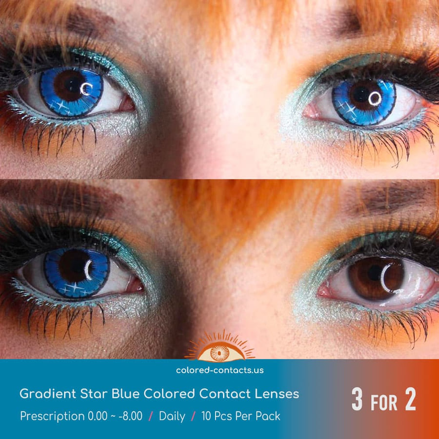 Gradient Star Blue Colored Contact Lenses - Ccus Eyewear · Premium Colored Contacts Gradient Star Blue Colored Contact Lenses