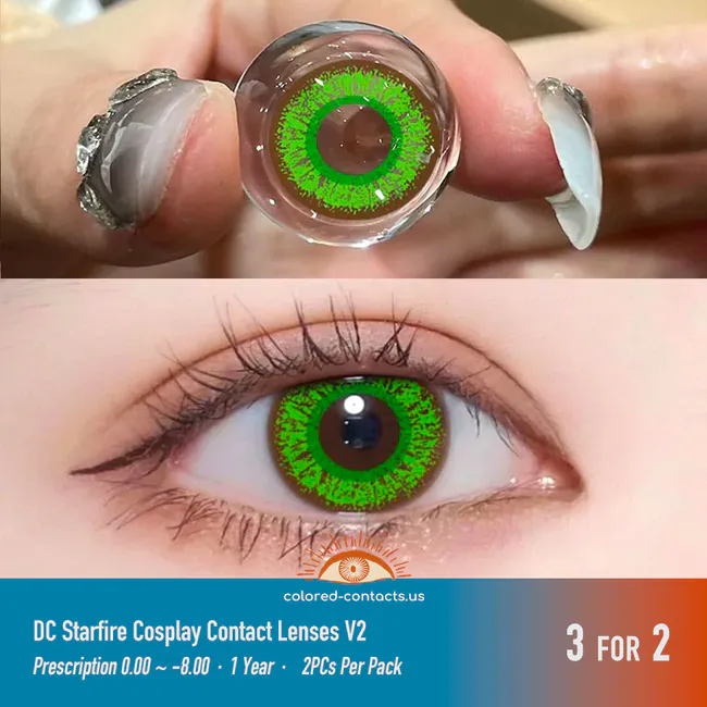 Dc Starfire Cosplay Contact Lenses V2 - Ccus Eyewear · Premium Colored Contacts Dc Starfire Cosplay Contact Lenses V2