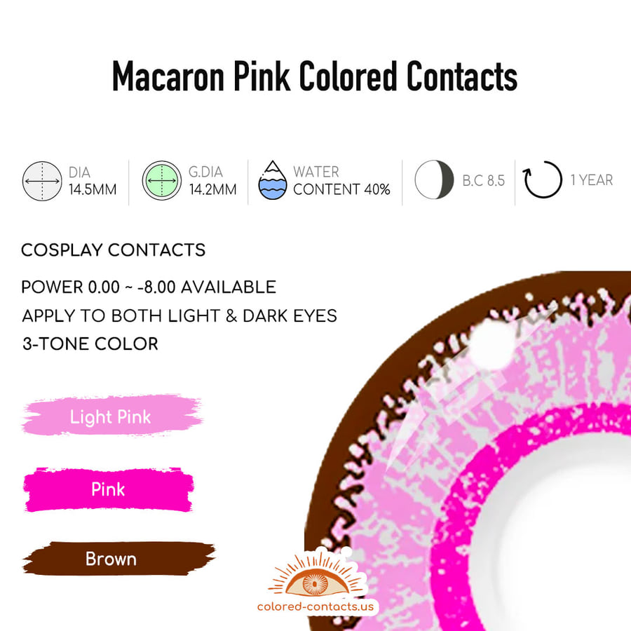 Macaron Pink Colored Contact Lenses