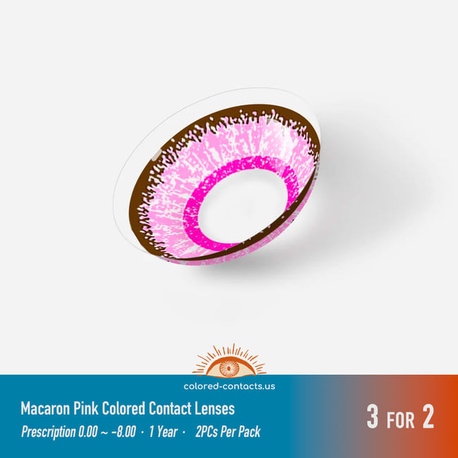 Macaron Pink Colored Contact Lenses