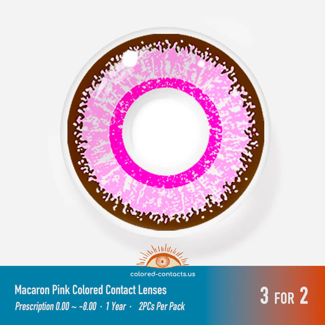 Macaron Pink Colored Contact Lenses