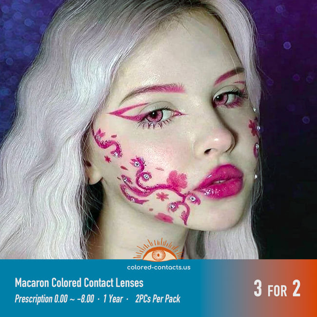 Macaron Pink Colored Contact Lenses - Macaron Contact Lenses 2