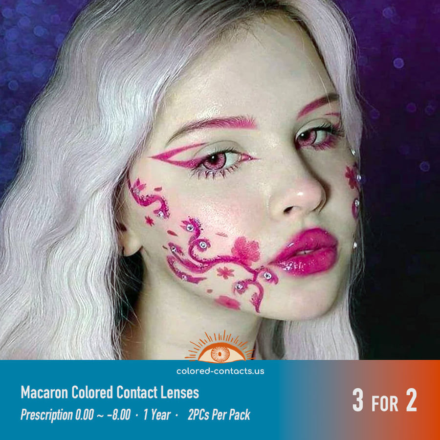 Macaron Pink Colored Contact Lenses - Macaron Contact Lenses 2