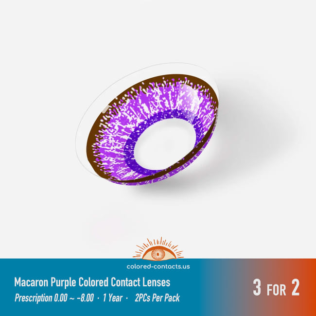 Macaron Purple Colored Contact Lenses