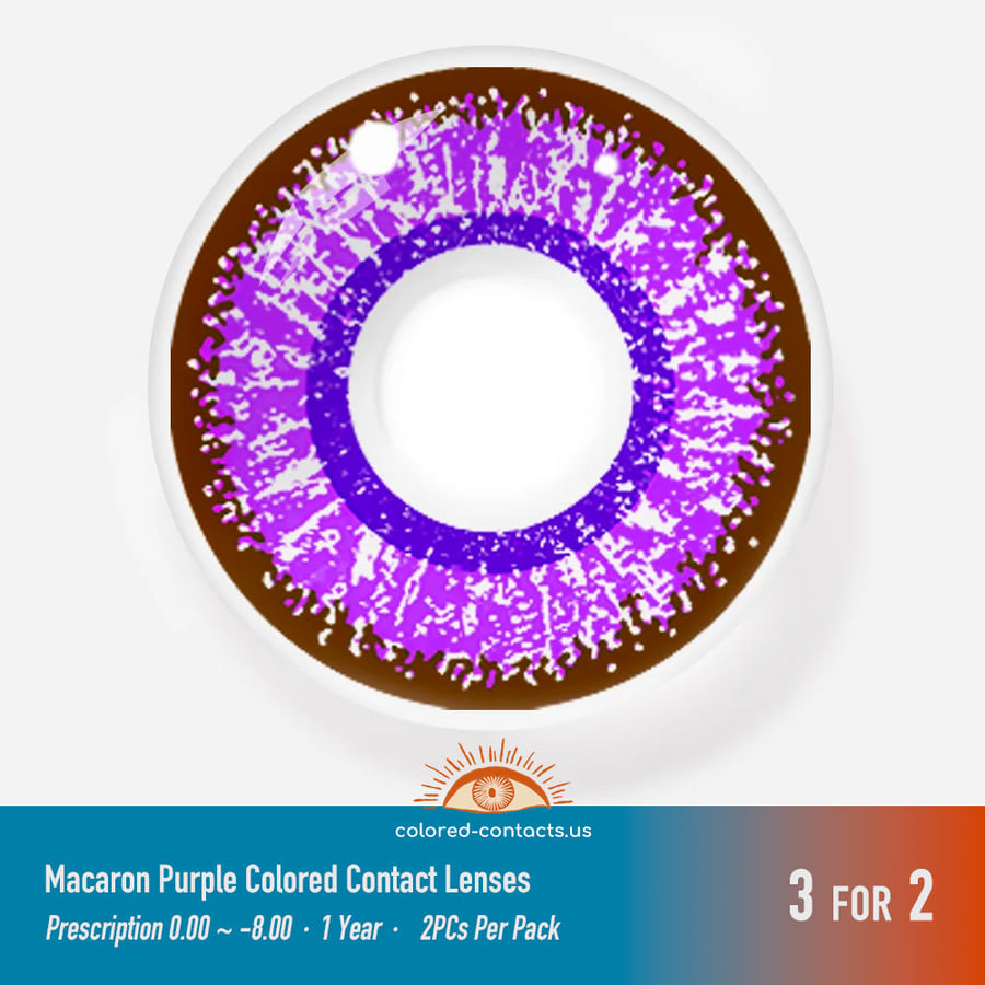 Macaron Purple Colored Contact Lenses - Ccus Eyewear · Premium Colored Contacts Macaron Purple Colored Contact Lenses