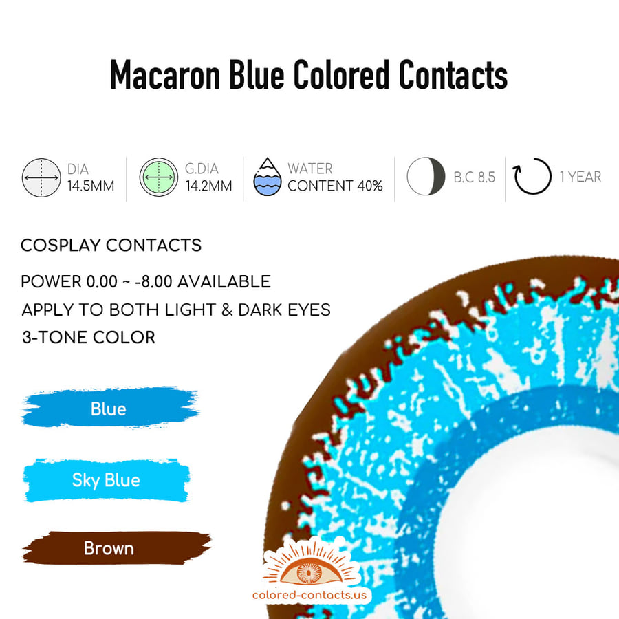 Macaron Blue Colored Contact Lenses