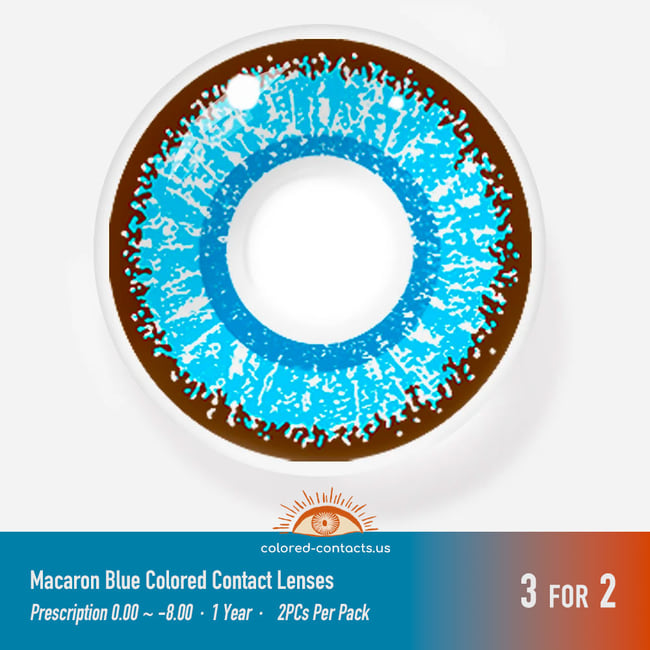 Macaron Blue Colored Contact Lenses - Macaron Blue Contact Lenses
