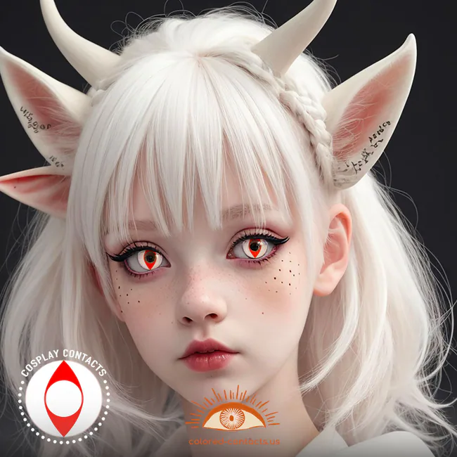 White Red Cat Eye Contacts - White Red Cat Eye Contacts
