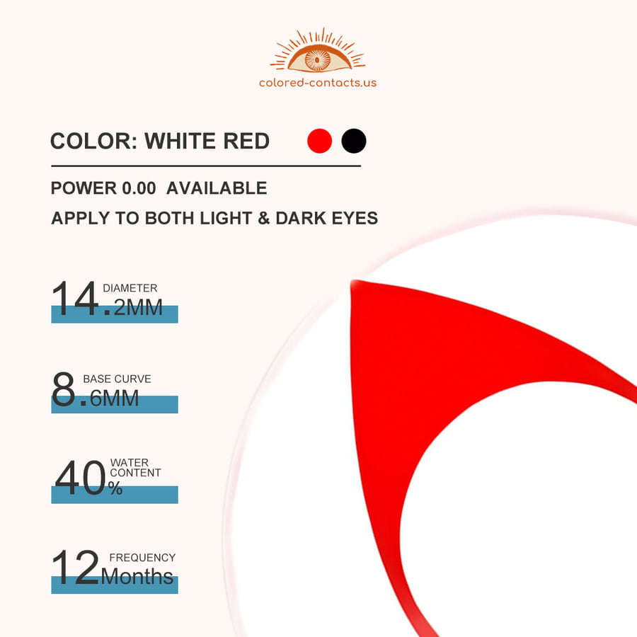 White Red Cat Eye Contacts - White Red Cat Eye Contacts 3