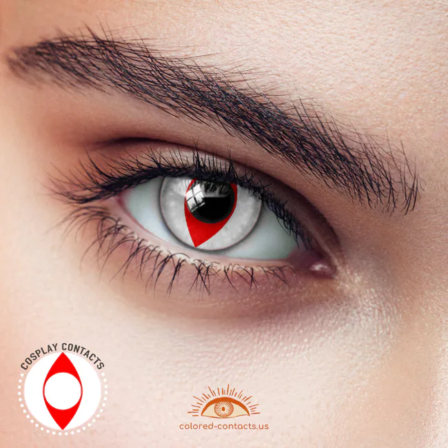 White Red Cat Eye Contacts - White Red Cat Eye Contacts 2