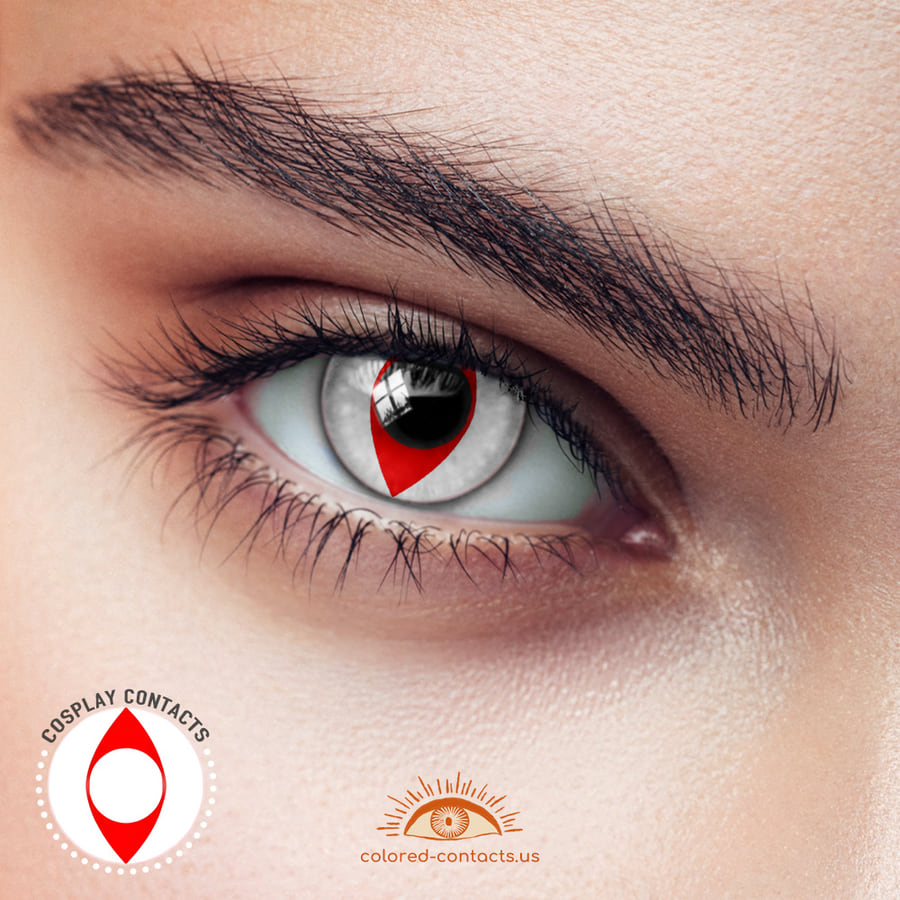 White Red Cat Eye Contacts - White Red Cat Eye Contacts 2