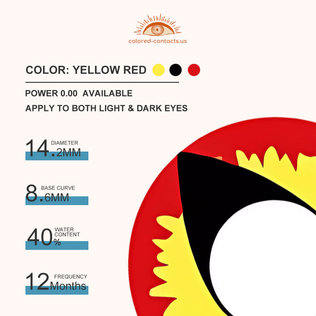 Yellow Red Cat Eye Contacts