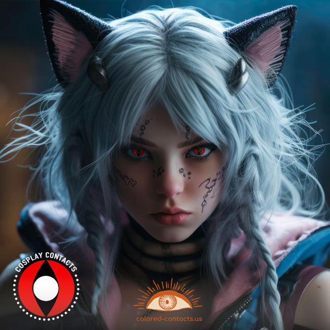Red Halloween Contacts: Vampire &Amp; Demon Lenses - Ccus Eyewear · Premium Colored Contacts Red Cat Eye Contacts - Red Cat Eye Contacts