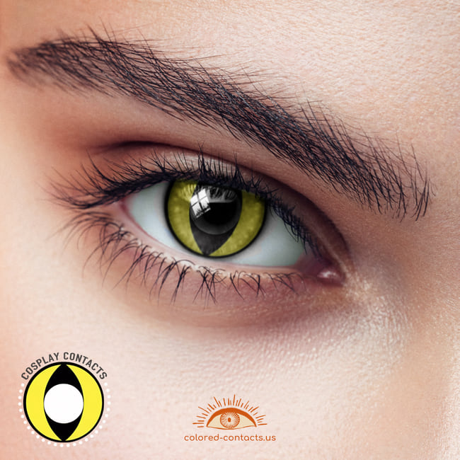 Ak : Aak Cosplay Contact Lenses - Ccus Eyewear · Premium Colored Contacts Yellow Cat Eye Contacts - Yellow Cat Eye Contacts 1