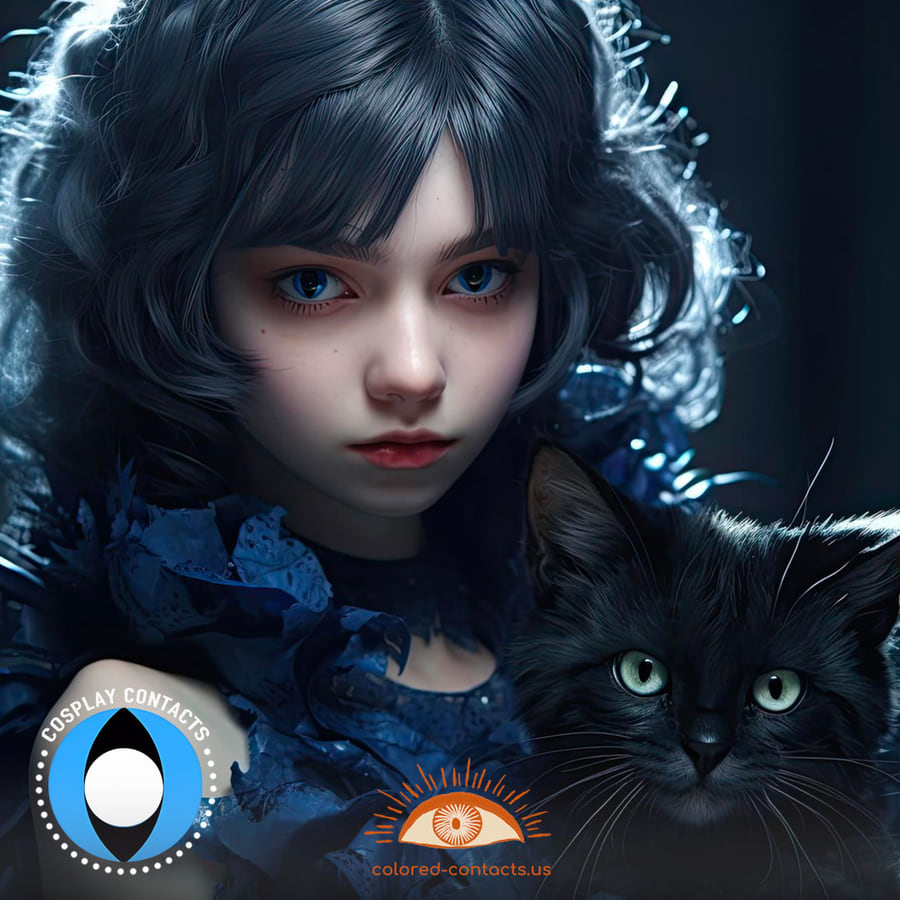 Blue Cat Eye Contacts - Ccus Eyewear · Premium Colored Contacts Yellow White Cat Eye Contacts - Blue Cat Eye Contacts
