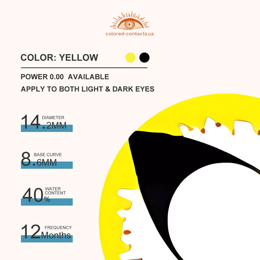 Yellow White Cat Eye Contacts