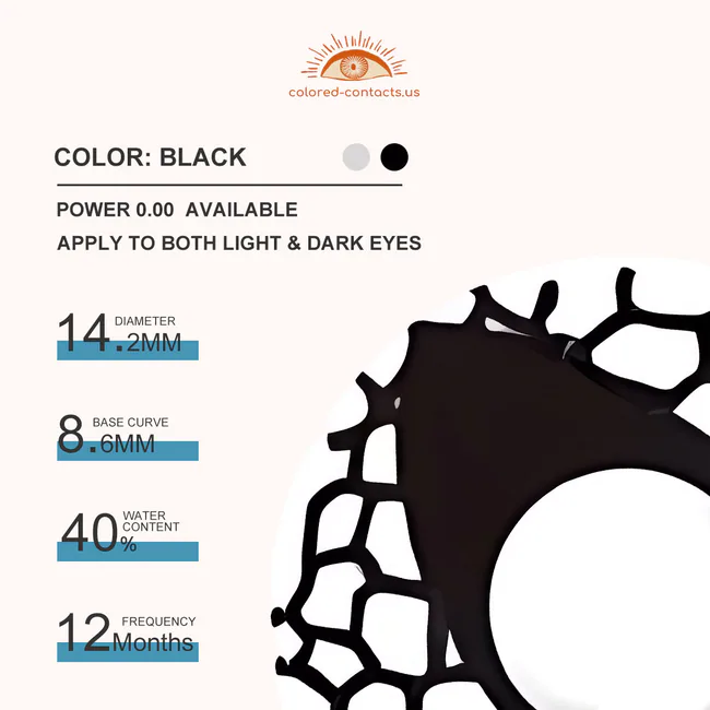 Black Mesh Cat Eye Contacts