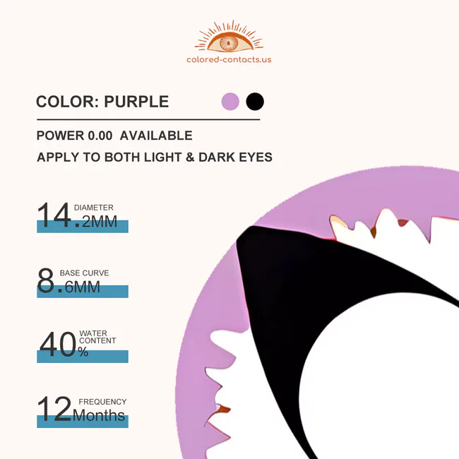 Purple White Cat Eye Contacts - Ccus Eyewear · Premium Colored Contacts Purple White Cat Eye Contacts
