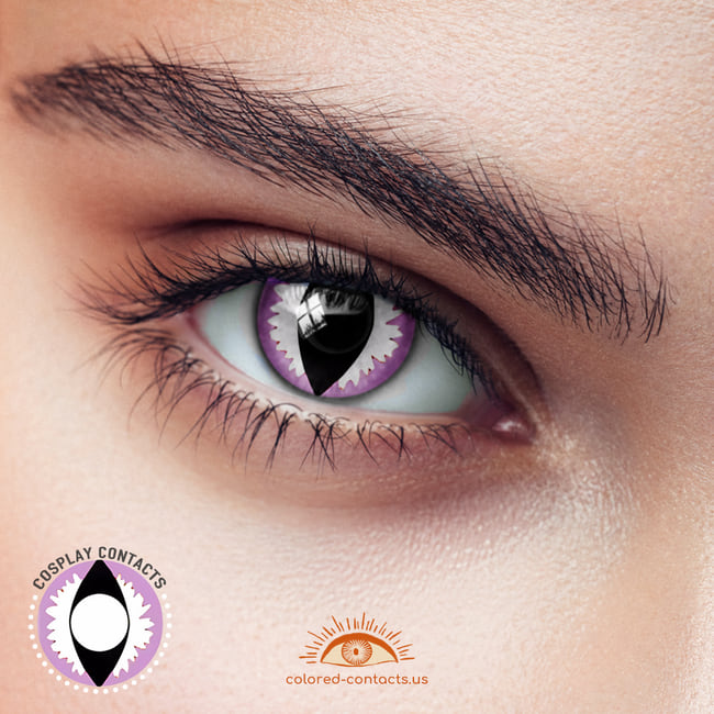 Purple White Cat Eye Contacts