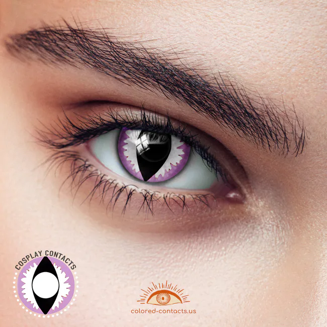 Purple White Cat Eye Contacts - Ccus Eyewear · Premium Colored Contacts Purple White Cat Eye Contacts
