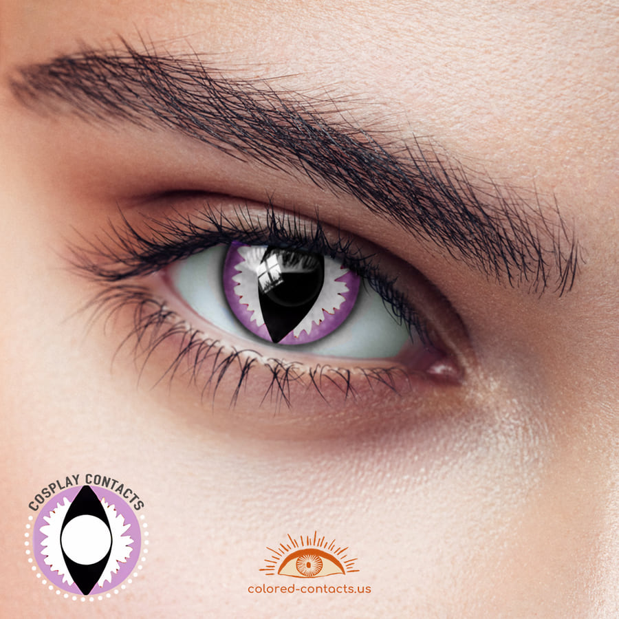 Purple White Cat Eye Contacts