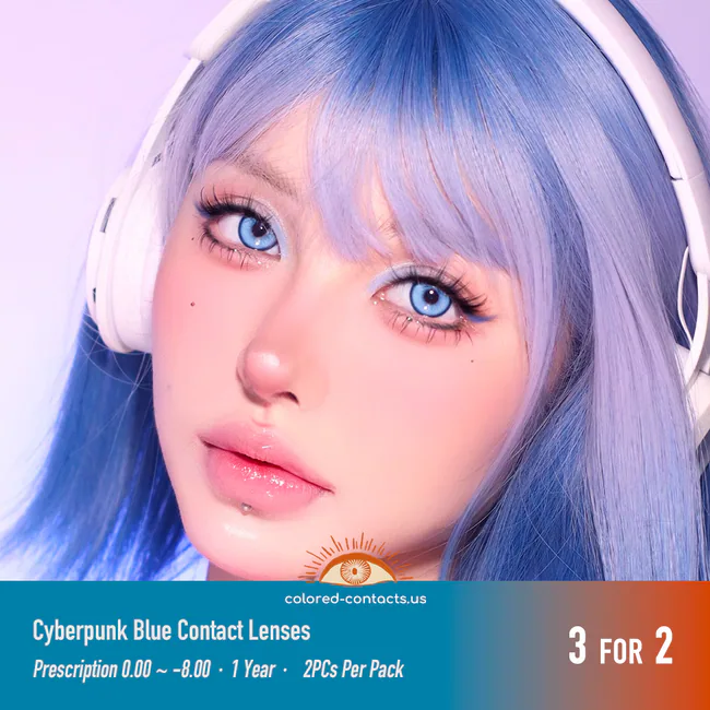 Cyberpunk Blue Contact Lenses - Ccus Eyewear · Premium Colored Contacts Cyberpunk Blue Contact Lenses