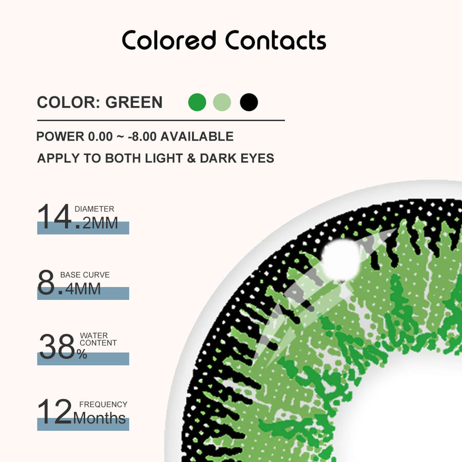 Sou Hiyori Cosplay Contact Lenses - Vega Green Detail4