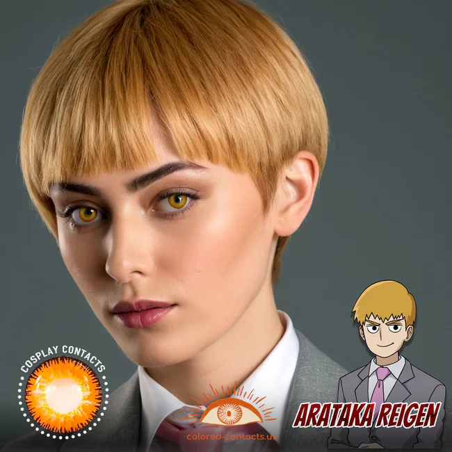 Mp100 : Arataka Reigen Cosplay Wig - Ccus Eyewear · Premium Colored Contacts Arataka Reigen Cosplay Brown Contact Lenses