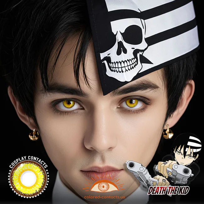 Death The Kid Cosplay Yellow Contact Lenses