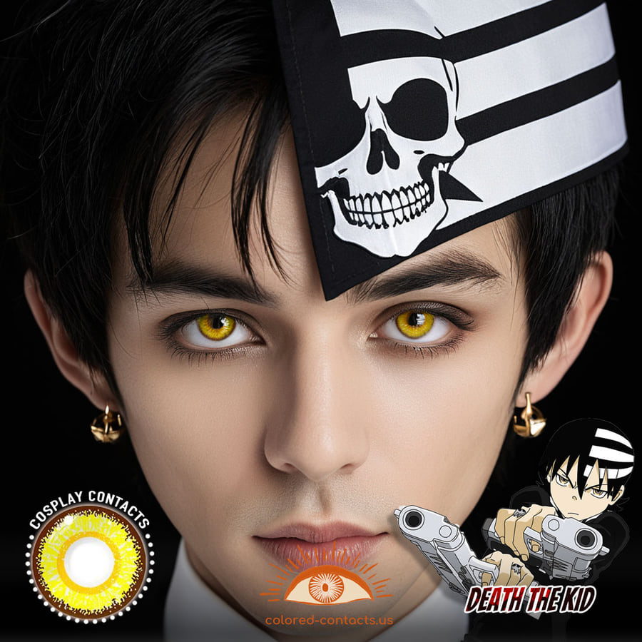 Death The Kid Cosplay Yellow Contact Lenses