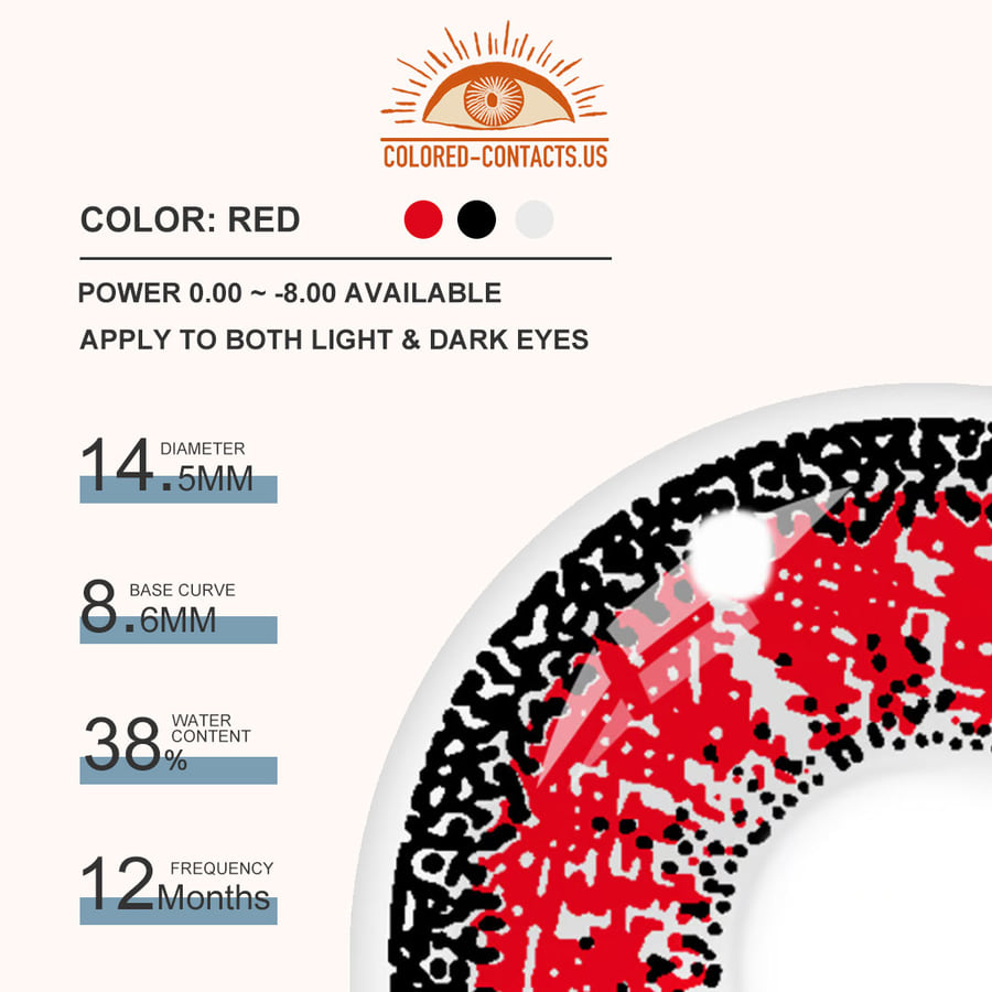 Ai Kotoba Anime Eye Red Colored Contacts