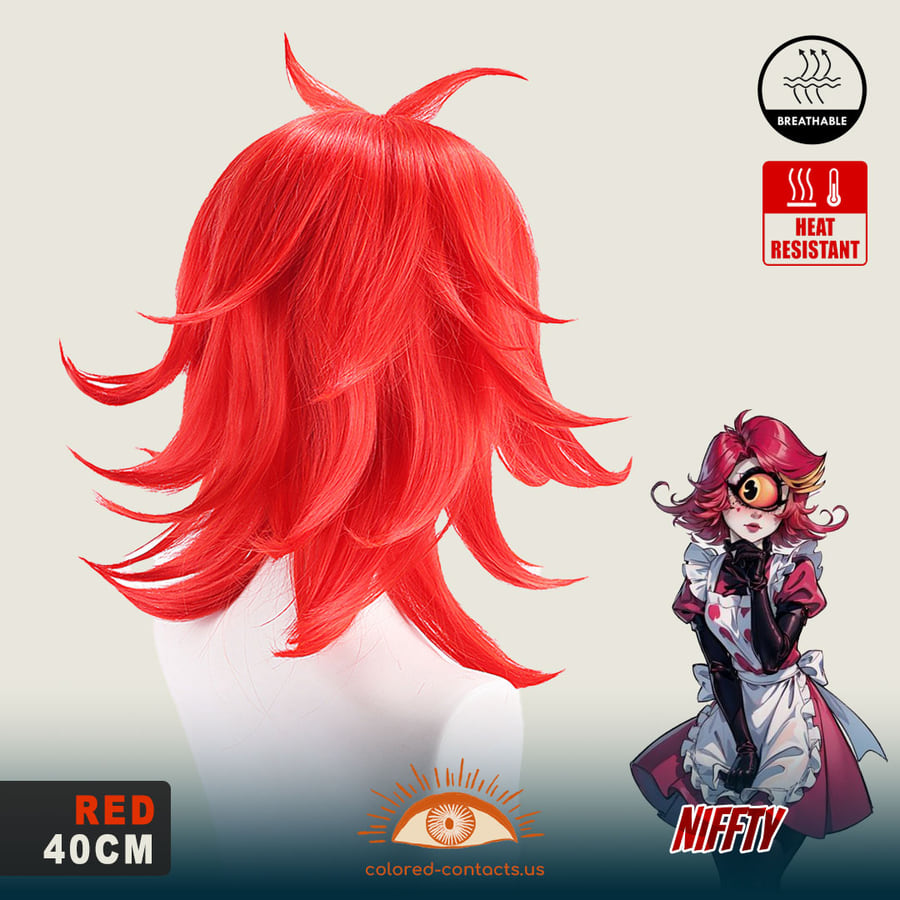 Hazbin Hotel: Niffty Cosplay Wig - Niffty Cosplay Wig Red Rear