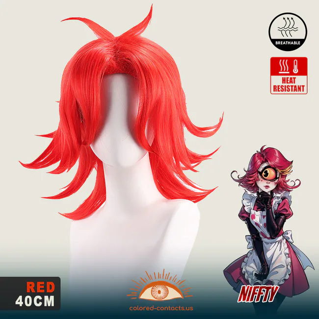 Hazbin Hotel: Niffty Cosplay Wig - Niffty Cosplay Wig Red