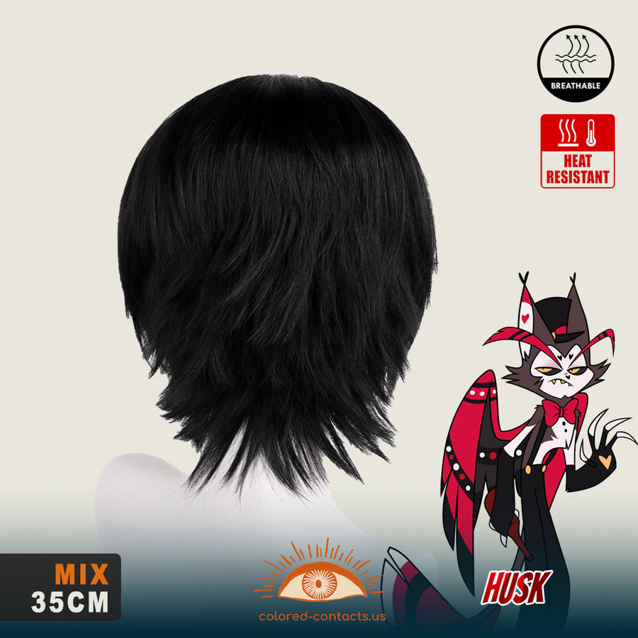 Husk Cosplay Wig - Ccus Eyewear · Premium Colored Contacts Hazbin Hotel: Husk Cosplay Wig