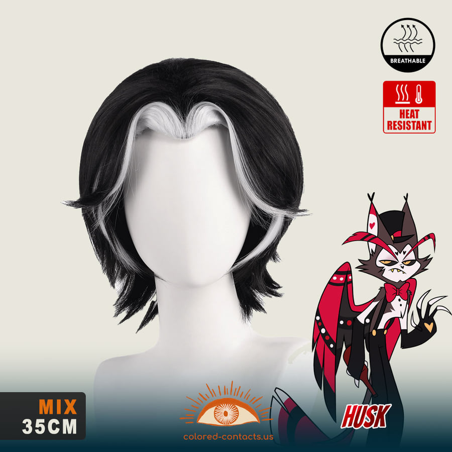 Husk Cosplay Wig - Ccus Eyewear · Premium Colored Contacts Hazbin Hotel: Husk Cosplay Wig