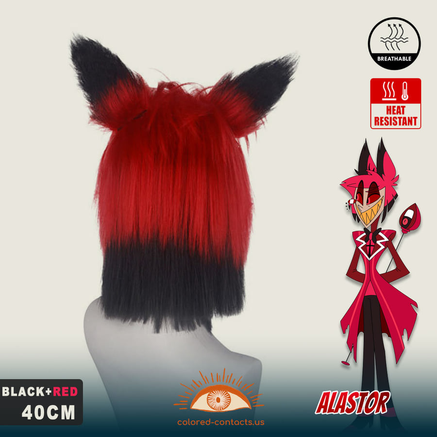 Hazbin Hotel: Alastor Cosplay Wig