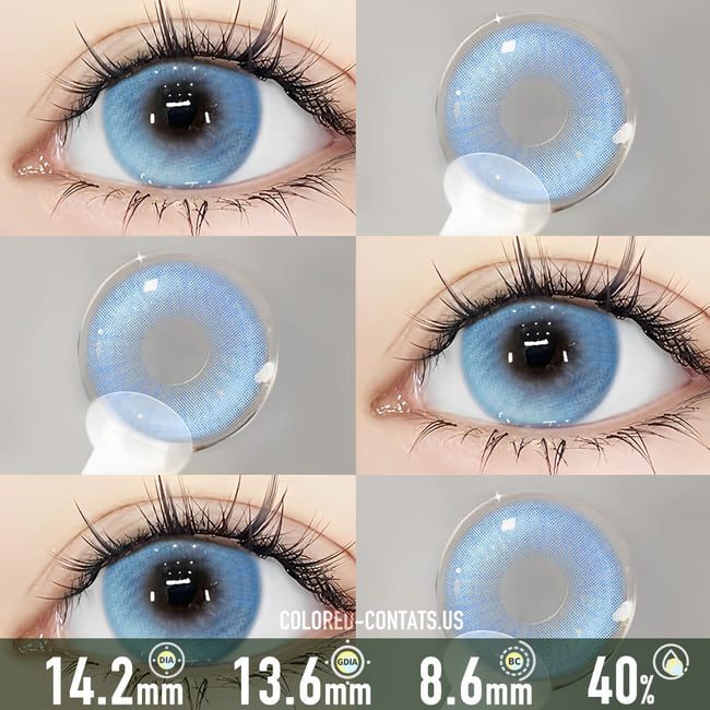 White Cliffs Light Blue Contact Lenses